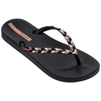 Ipanema Flip Flops Women Anatomic Lovely Feather Black 345967CHL Ireland